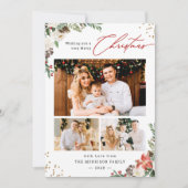 Winter Chic Botanical Floral 3 Foto Weihnachten (Vorderseite)