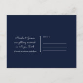 Winter Chic Floral Blue Rose Save the Date kühl Ankündigungspostkarte (Rückseite)