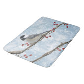 Winter Chickadee Bath Mat Badematte (Schrägansicht)