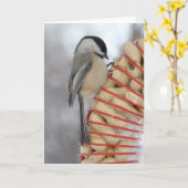 Winter Chickadee Karte (Gelbe Blume)