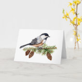 Winter Chickadee Karte (Gelbe Blume)