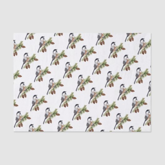 Winter Chickadee Seidenpapier (Vorderseite)