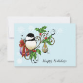 Winter Chickadee Weihnachten Einladung (Rückseite)