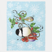 Winter Chickadee Weihnachten Fleecedecke (Vorderseite)