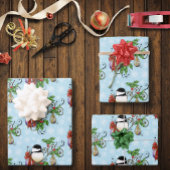 Winter Chickadee Weihnachten Geschenkpapier Set