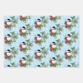 Winter Chickadee Weihnachten Geschenkpapier Set (Vorderseite 3)