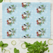 Winter Chickadee Weihnachten Geschirrtuch (Gefaltet)