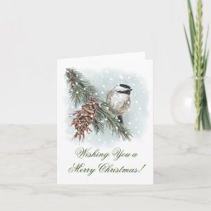 Winter Chickadee Weihnachten Karte