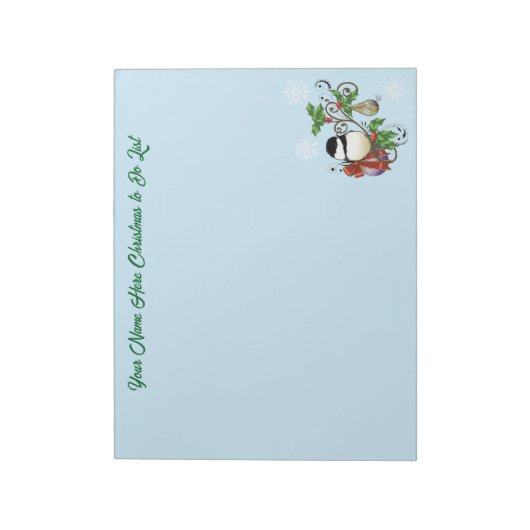 Winter Chickadee Weihnachten Notizblock (Rotiert)