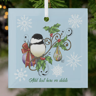 Winter Chickadee Weihnachten Ornament Aus Glas