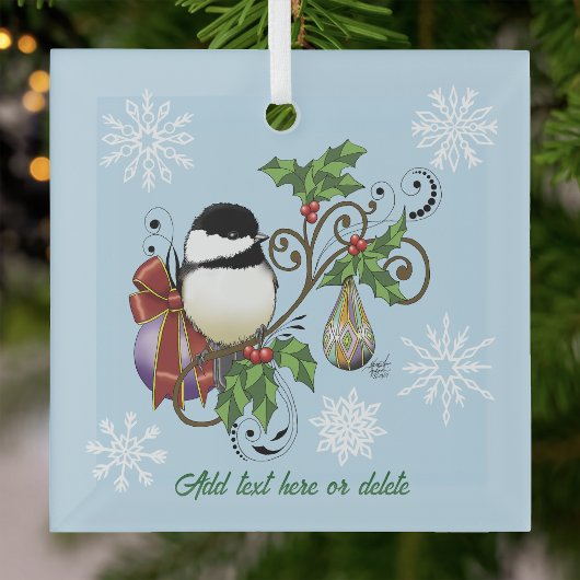 Winter Chickadee Weihnachten Ornament Aus Glas