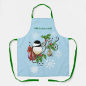 Winter Chickadee Weihnachten Schürze (Vorderseite)