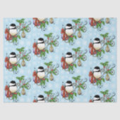 Winter Chickadee Weihnachten Seidenpapier (Vorderseite)
