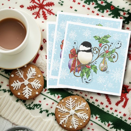 Winter Chickadee Weihnachten Serviette