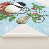 Winter Chickadee Weihnachten Sherpadecke (3/4)