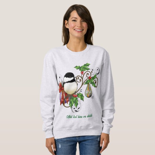 Winter Chickadee Weihnachten Sweatshirt (Vorne ganz)