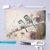 Winter Chickadees Seidenpapier (Handwerk)