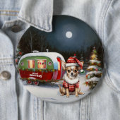 Winter Chihuahua Caravan Weihnachtsabenteuer Button (Beispiel)