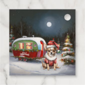 Winter Chihuahua Caravan Weihnachtsabenteuer Geschenkanhänger (Rückseite)