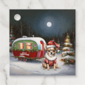Winter Chihuahua Caravan Weihnachtsabenteuer Geschenkanhänger (Vorderseite)