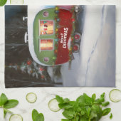 Winter Chihuahua Caravan Weihnachtsabenteuer Geschirrtuch (Gefaltet)