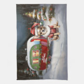 Winter Chihuahua Caravan Weihnachtsabenteuer Geschirrtuch (Vertikal)