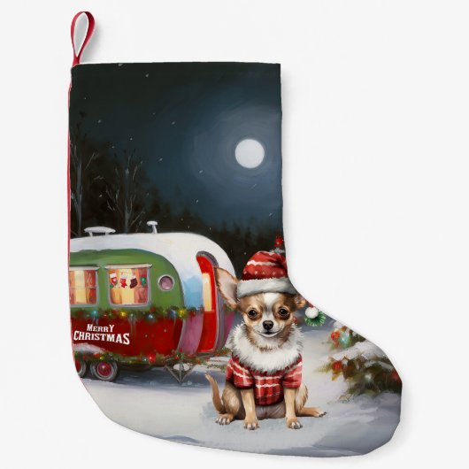 Winter Chihuahua Caravan Weihnachtsabenteuer Kleiner Weihnachtsstrumpf (Vorderseite)