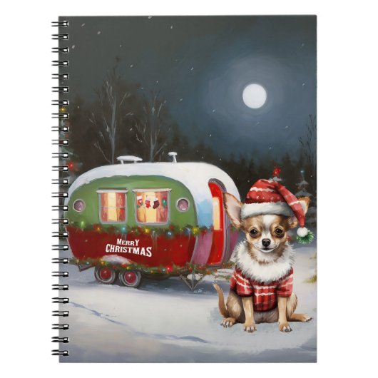 Winter Chihuahua Caravan Weihnachtsabenteuer Notizblock (Vorderseite)