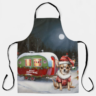 Winter Chihuahua Caravan Weihnachtsabenteuer Schürze