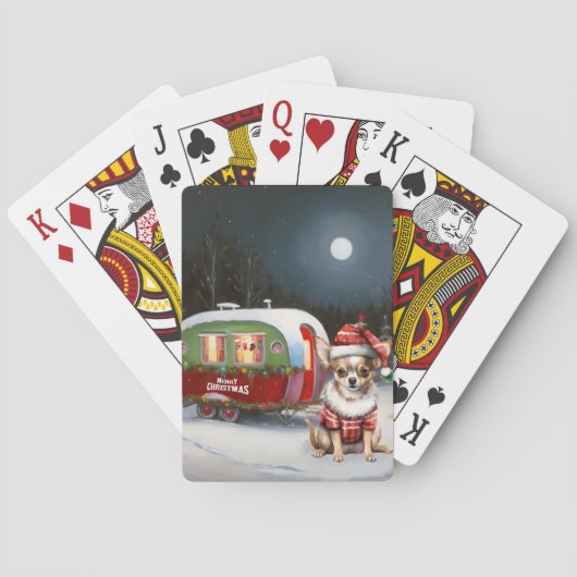 Winter Chihuahua Caravan Weihnachtsabenteuer Spielkarten (Rückseite)