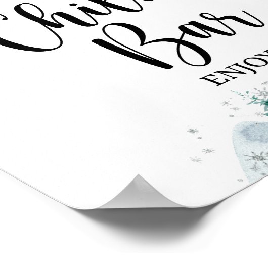 Winter Chili Bar Sign Red Xmas Tretruck Poster (Ecke)