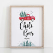 Winter Chili Bar Sign Red Xmas Tretruck Poster