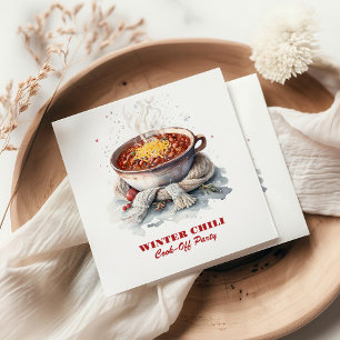 Winter-Chili-Cook-Off-Party Feiertags-Party-Tisc Serviette