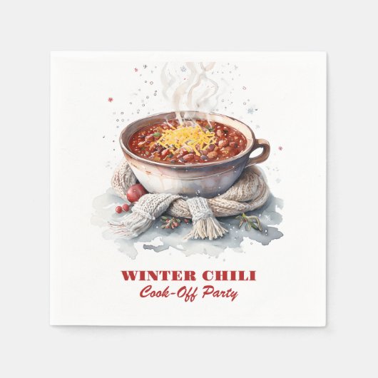 Winter Chili Cook-Off Party | Holiday Party Table Serviette (Vorderseite)