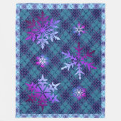 Winter Chill Schneeflocke Fleecedecke (Vorderseite)