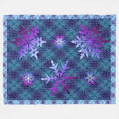 Winter Chill Schneeflocke Fleecedecke (Vorderseite (Horizontal))