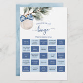 Winter Chinoiserie Bow Bingo Games Card (Vorne/Hinten)