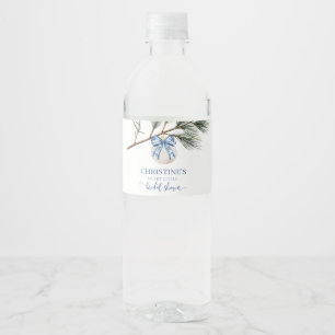 Winter Chinoiserie Bow Brautparty Flasche Wasserflaschenetikett