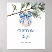 Winter Chinoiserie Bow Custom Sign Poster (Vorne)
