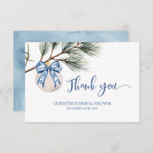 Winter Chinoiserie Bow Dankeschön Karte (Vorne/Hinten)