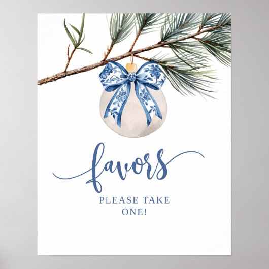 Winter Chinoiserie Bow Favoriten Party Signatur Poster (Vorne)