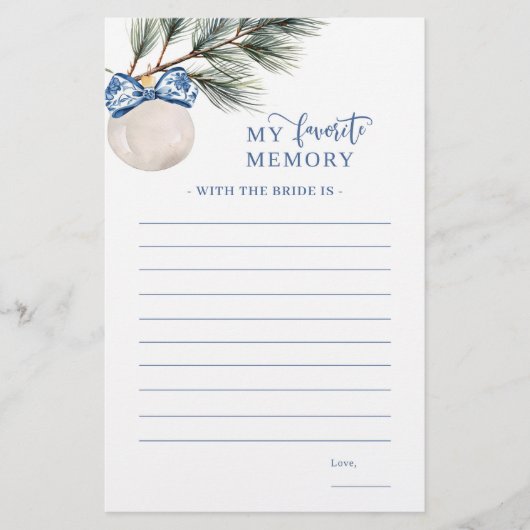 Winter Chinoiserie Bow mein Lieblingsgedächtnis (Vorderseite)