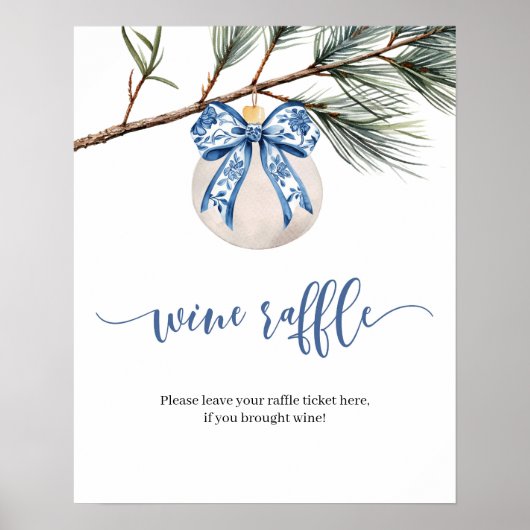 Winter Chinoiserie Bow Raffle Spielzeichen Poster (Vorne)