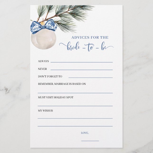 Winter Chinoiserie Bow Ratschläge zum Spiel Bridge (Vorderseite)