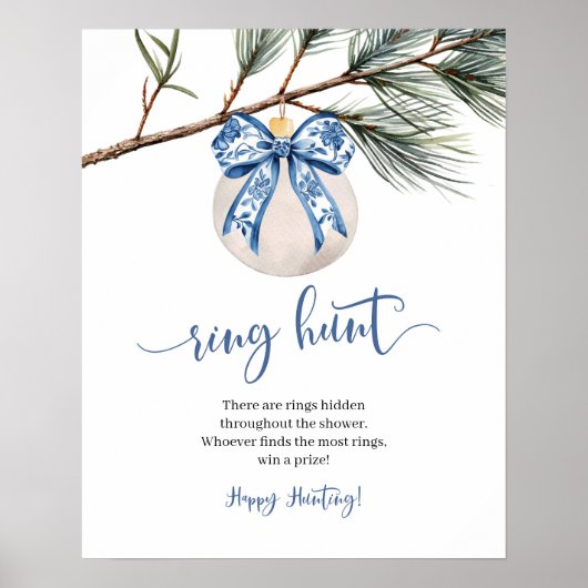 Winter Chinoiserie Bow Ring Hahnenspiel Poster (Vorne)