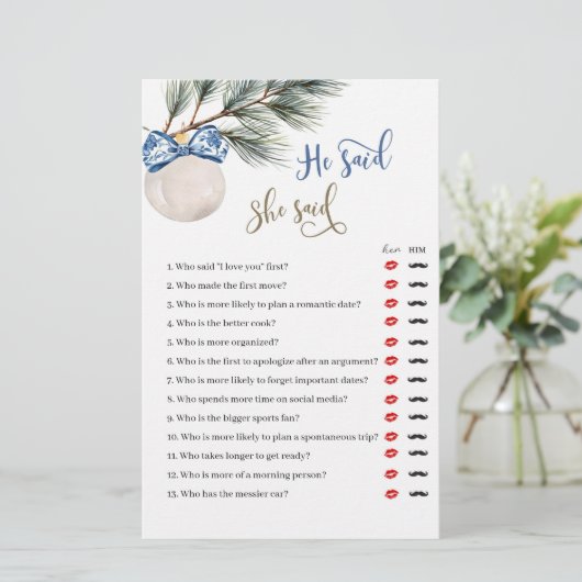 Winter Chinoiserie Bow sagte er sagte, sie sagte S (Stehend Vorderseite)