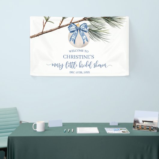 Winter Chinoiserie Bow Weihnachts Große Banner (Messeveranstaltung)