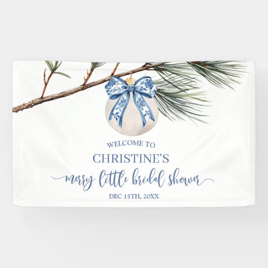 Winter Chinoiserie Bow Weihnachts Große Banner (Horizontal)