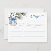 Winter Chinoiserie Brautparty Rezept Karte (Vorderseite)