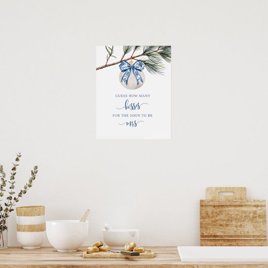 Winter Chinoiserie Guess Wie viele Kisses Game Sig Poster (Küche)